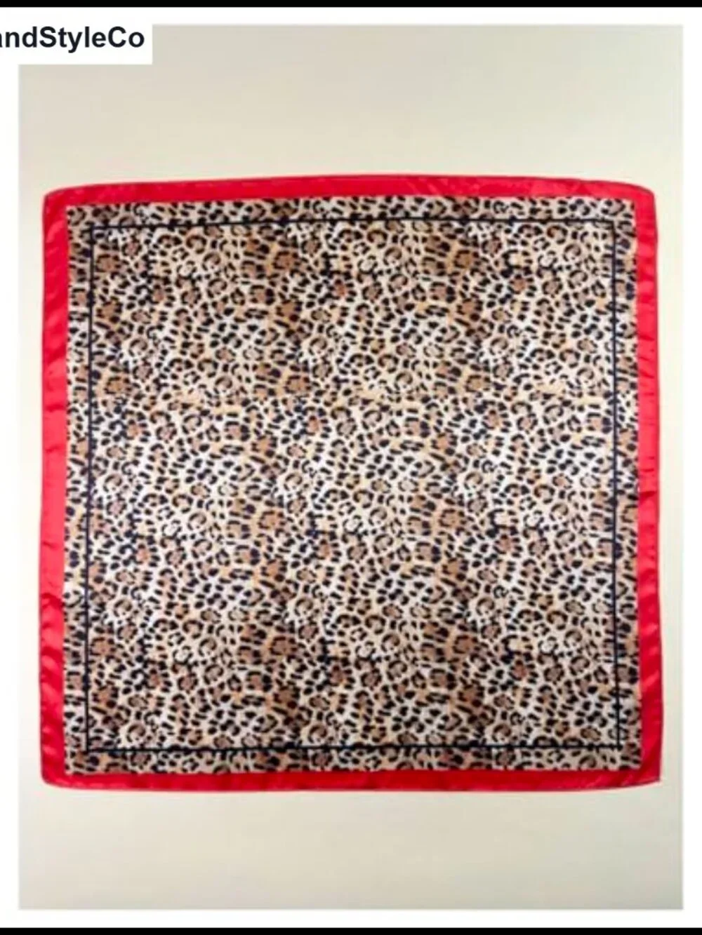Leopard Print Satin Scarf Large Square Bandana Hair Wrap